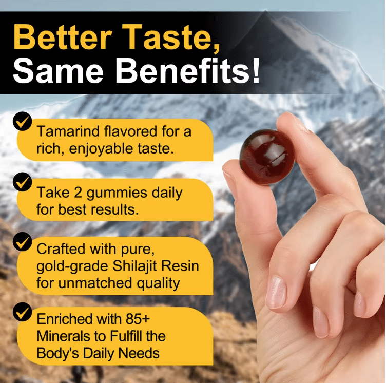 Les bonbons gélifiés à la résine de shilajit de l'Himalaya à 3 000 mg 60pcs - Image 4