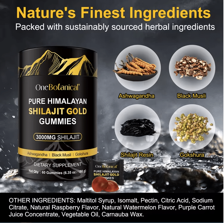 Les bonbons gélifiés à la résine de shilajit de l'Himalaya à 3 000 mg 60pcs - Image 3